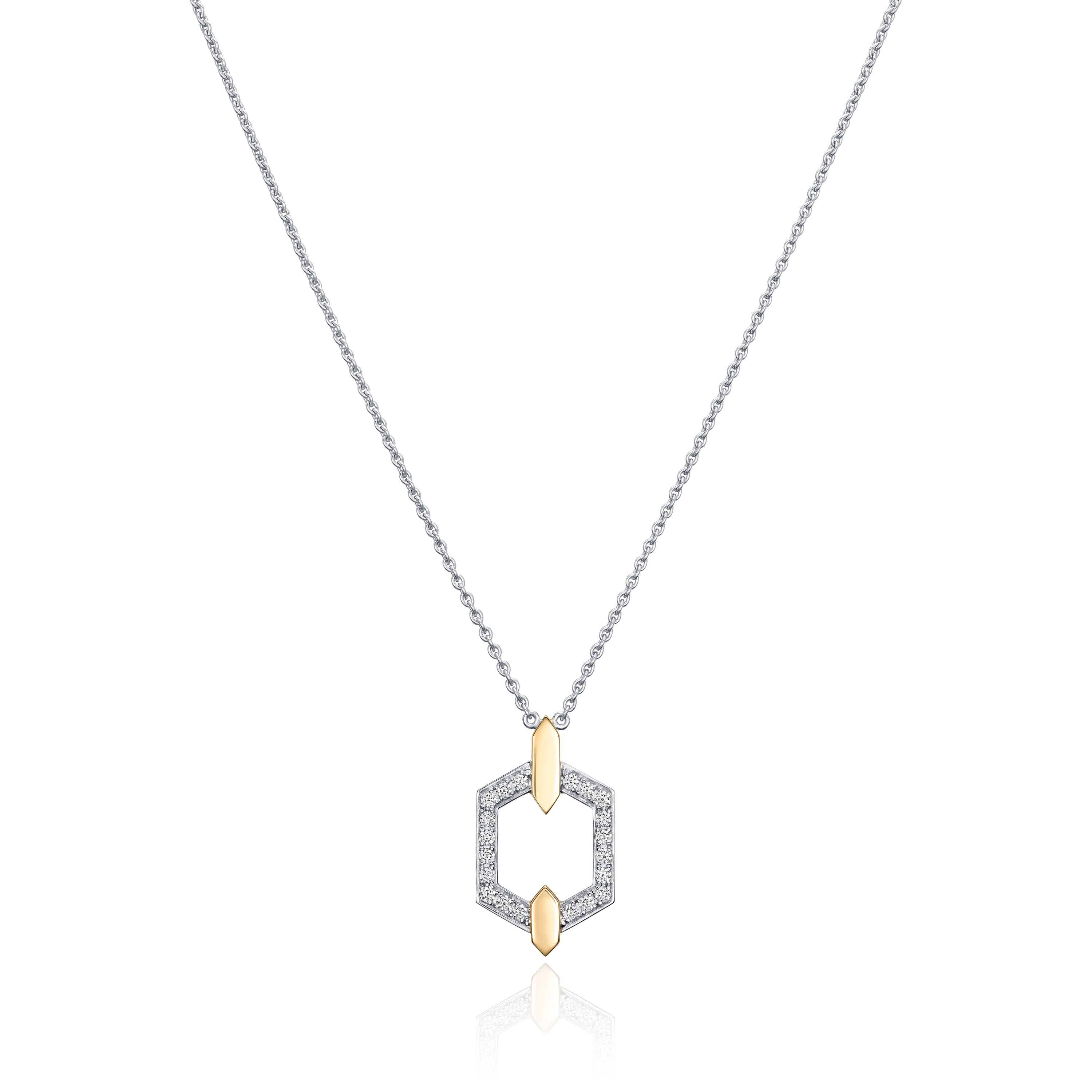 Nectar Collection Diamond Set Pendant With Yellow Gold Accents