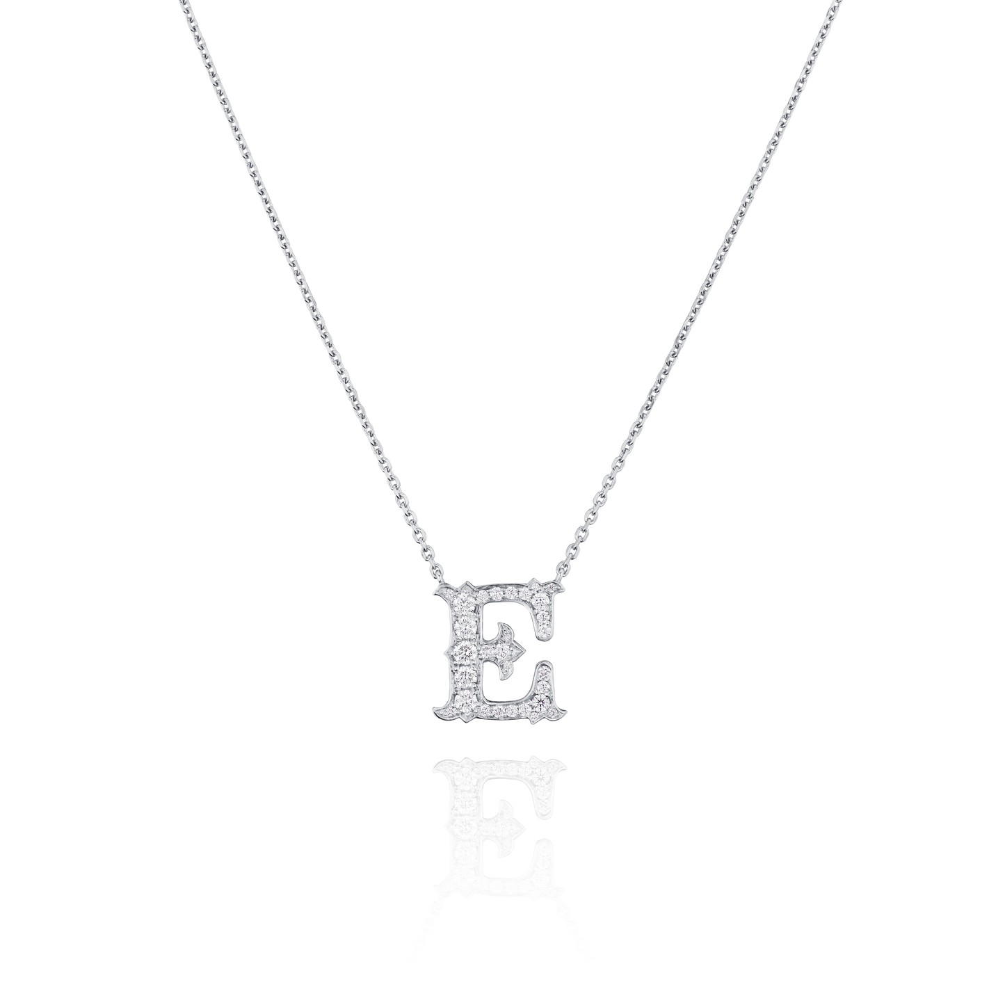 Platinum Diamond Set Initial Pendant