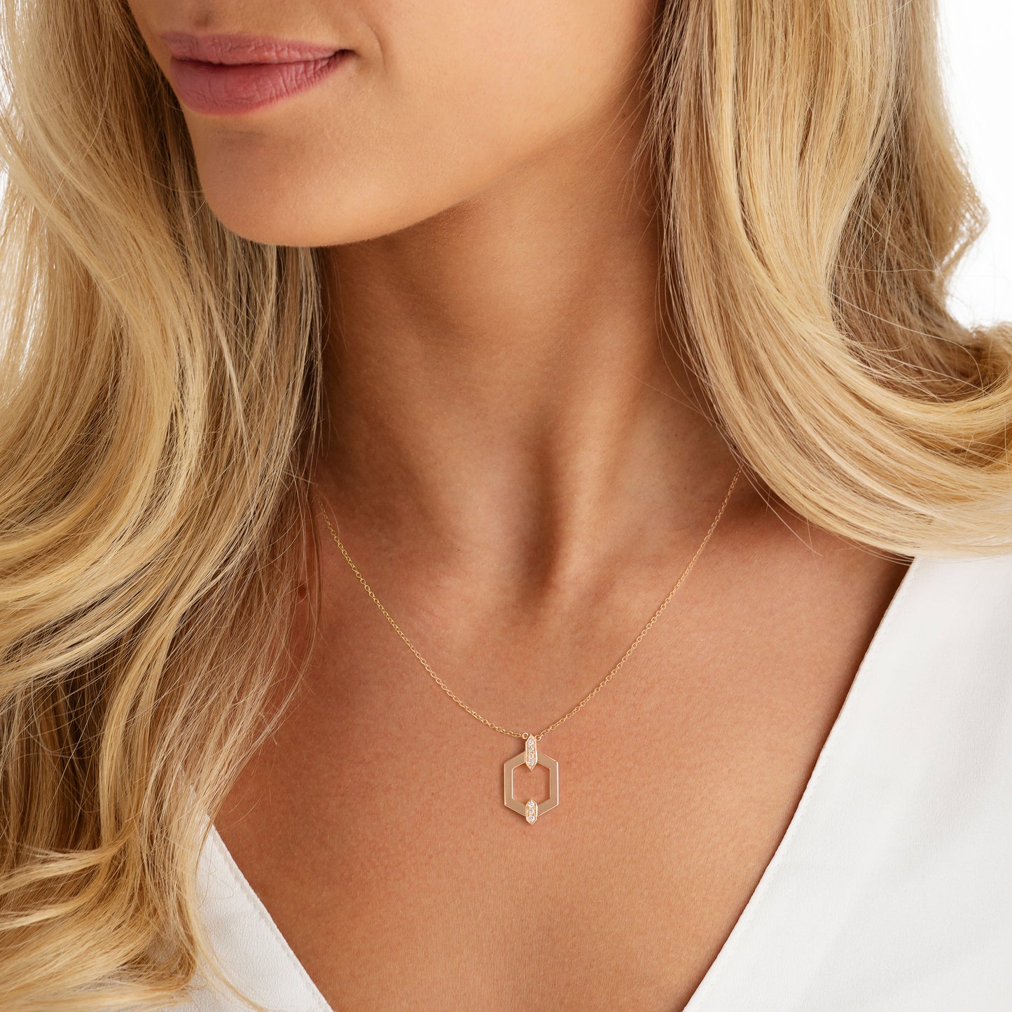 Nectar Collection 18ct Rose Gold Pendant With Diamond Set Accents