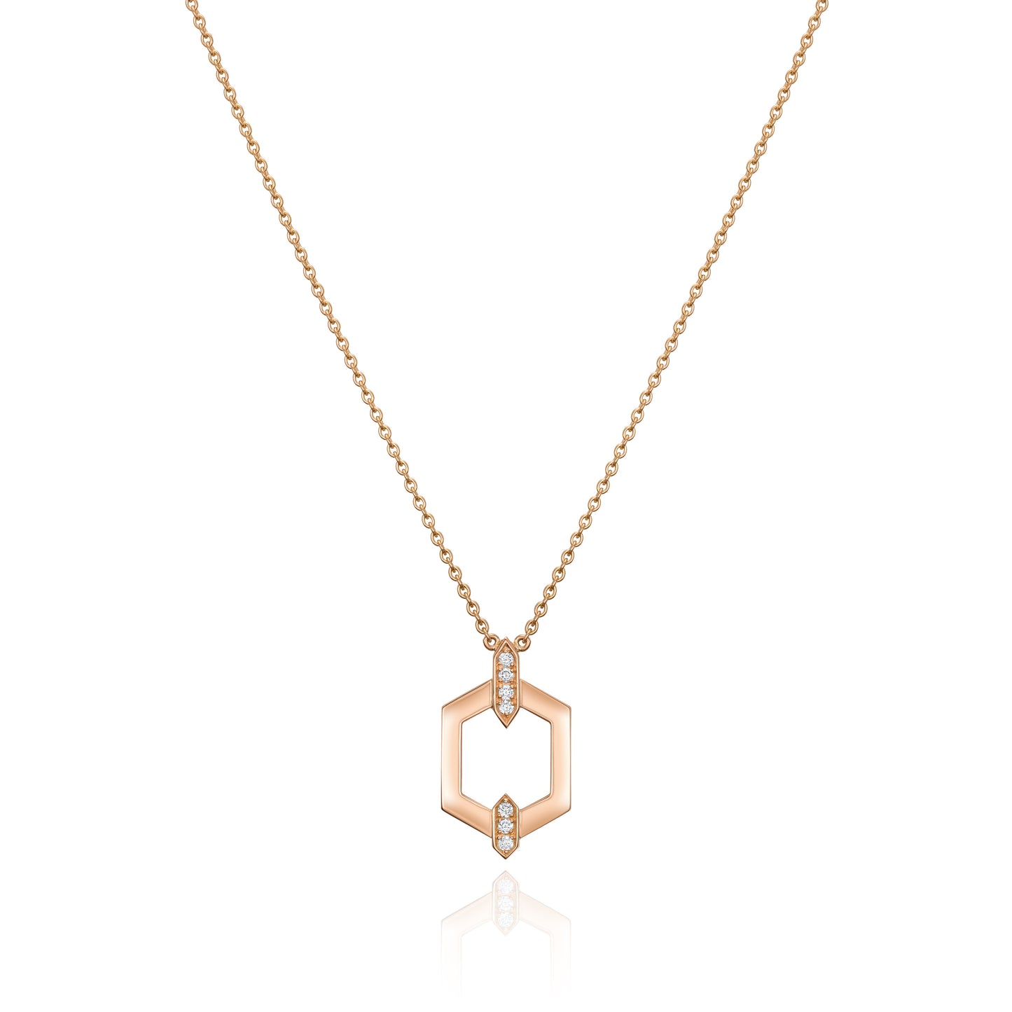 Nectar Collection 18ct Rose Gold Pendant With Diamond Set Accents