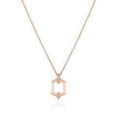 Nectar Collection 18ct Rose Gold Pendant With Diamond Set Accents
