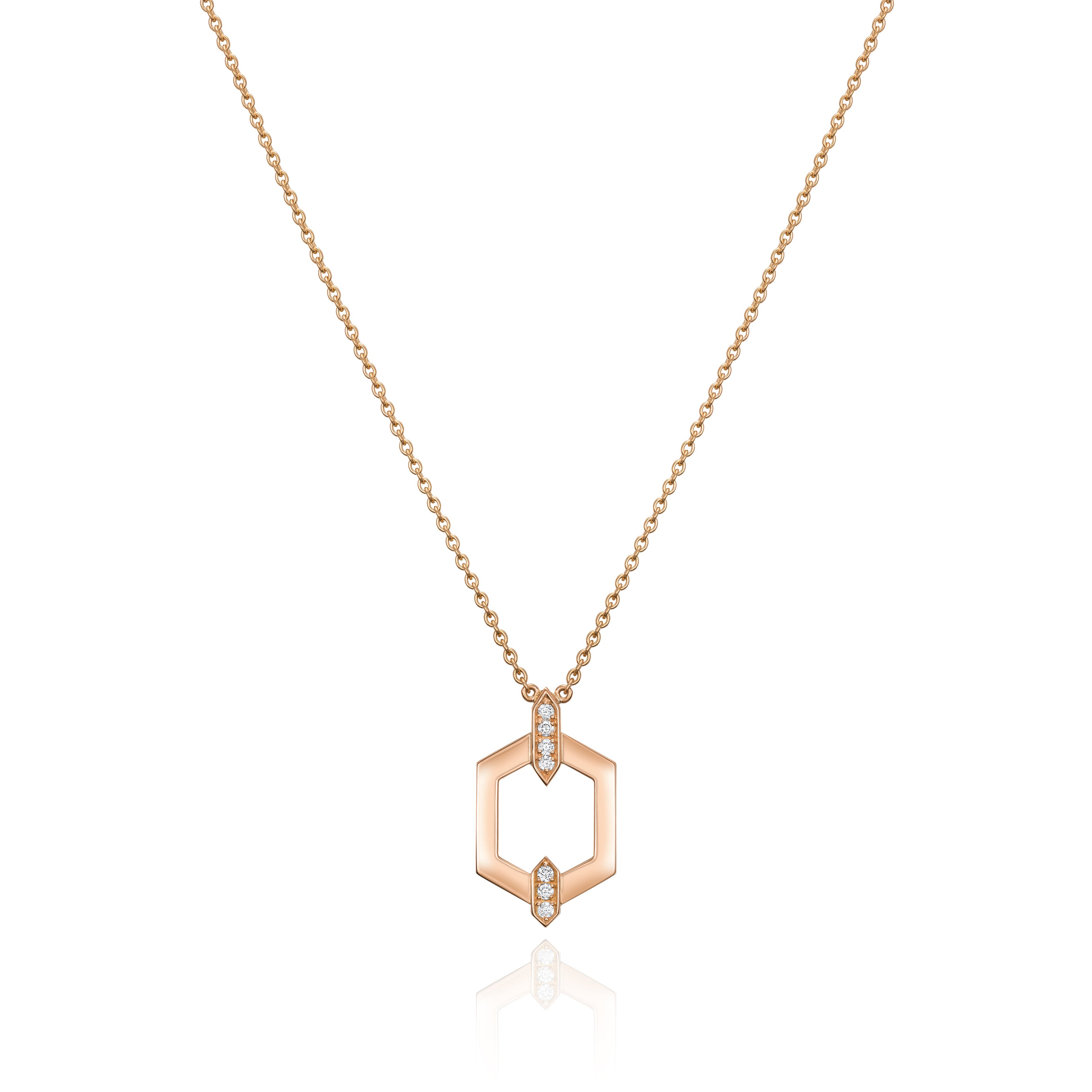 Nectar Collection 18ct Rose Gold Pendant With Diamond Set Accents