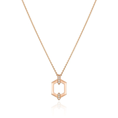 Nectar Collection 18ct Rose Gold Pendant With Diamond Set Accents