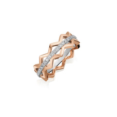 Nectar Collection 18ct Rose Gold Diamond Set Stacking Ring