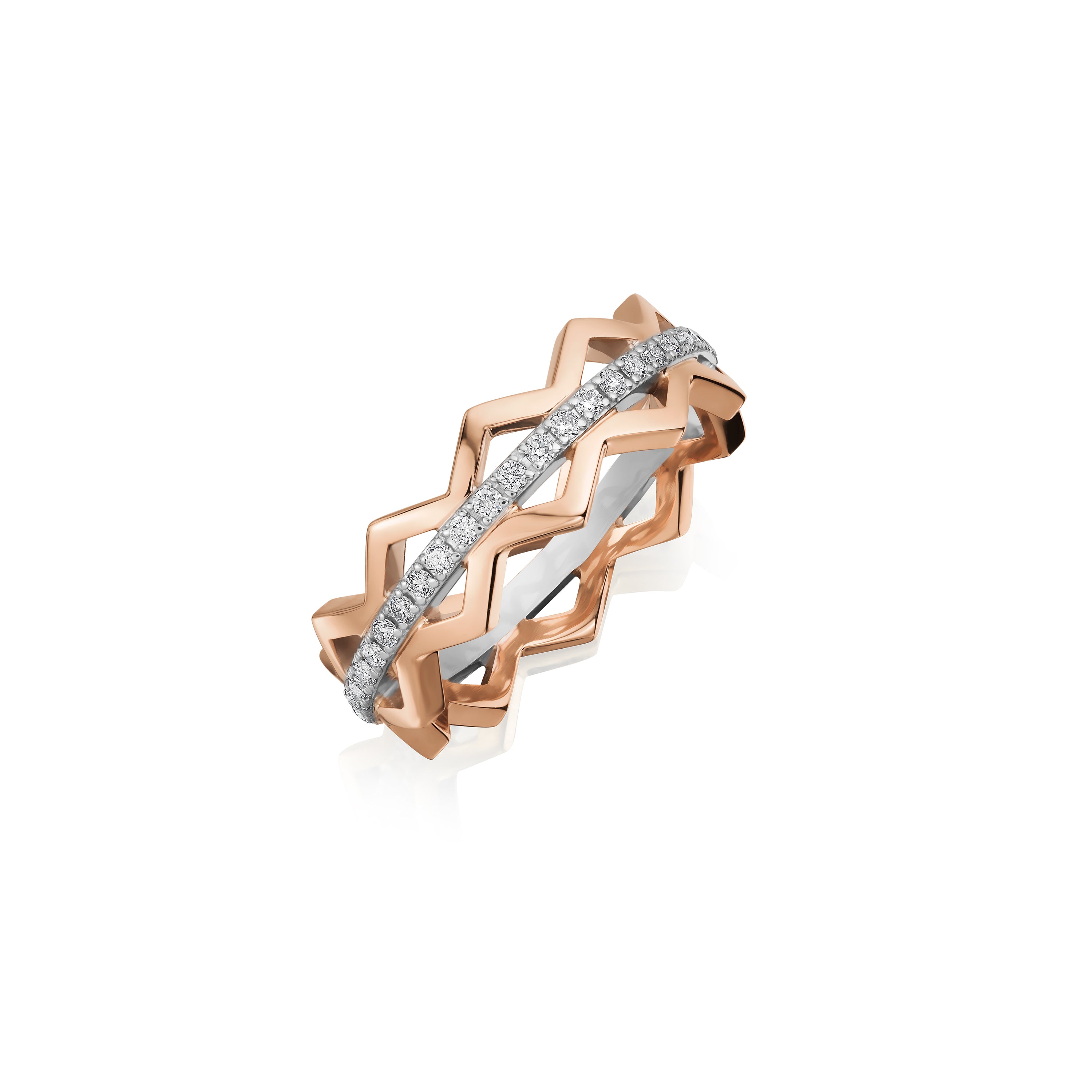 Nectar Collection 18ct Rose Gold Diamond Set Stacking Ring