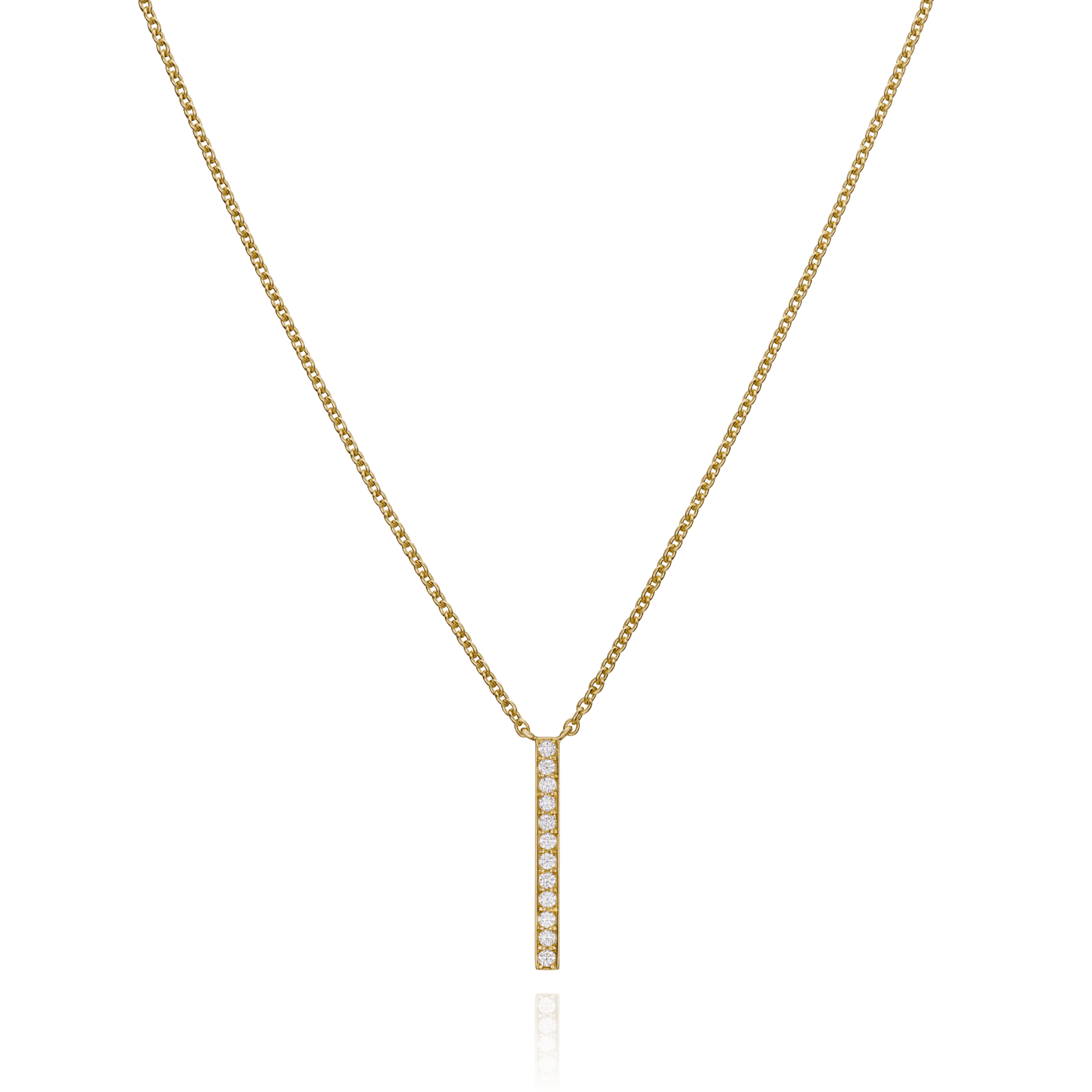 Skyline Collection Diamond Set 18ct Yellow Gold Pendant 2mm