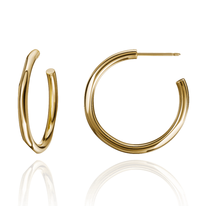 Solid 18ct Yellow Gold Hoop Earrings