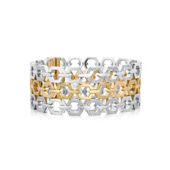Nectar Collection Three Row Bracelet Set With Vivid Yellow and Rare White Diamonds