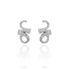 18ct White Gold Diamond Set Infinity Earrings