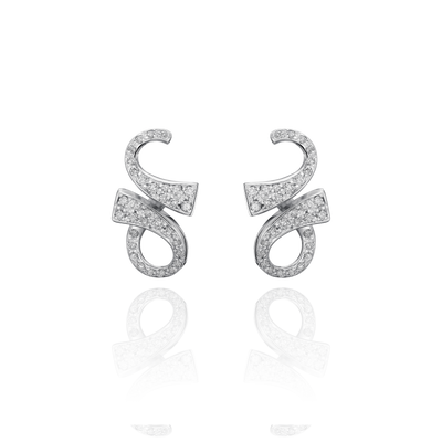 18ct White Gold Diamond Set Infinity Earrings