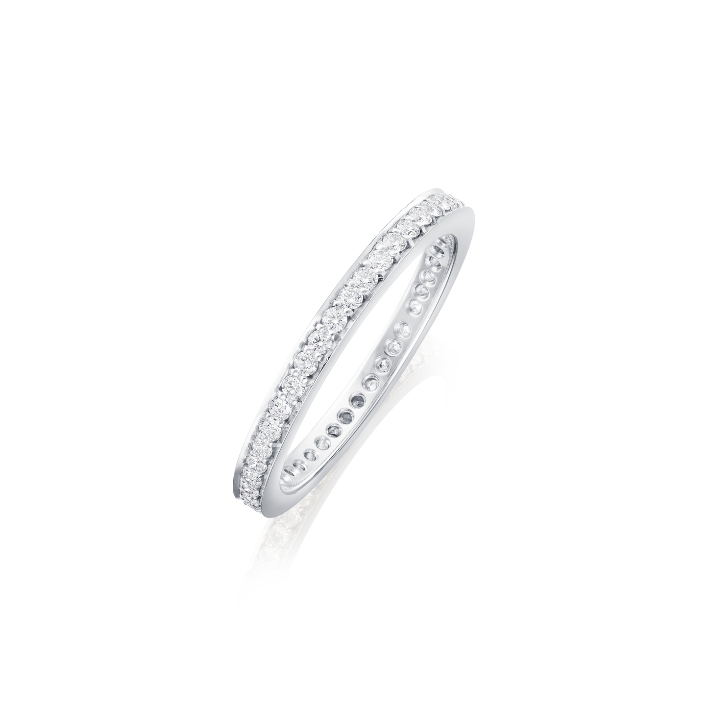 Skyline Collection Diamond Set Platinum Ring 2mm