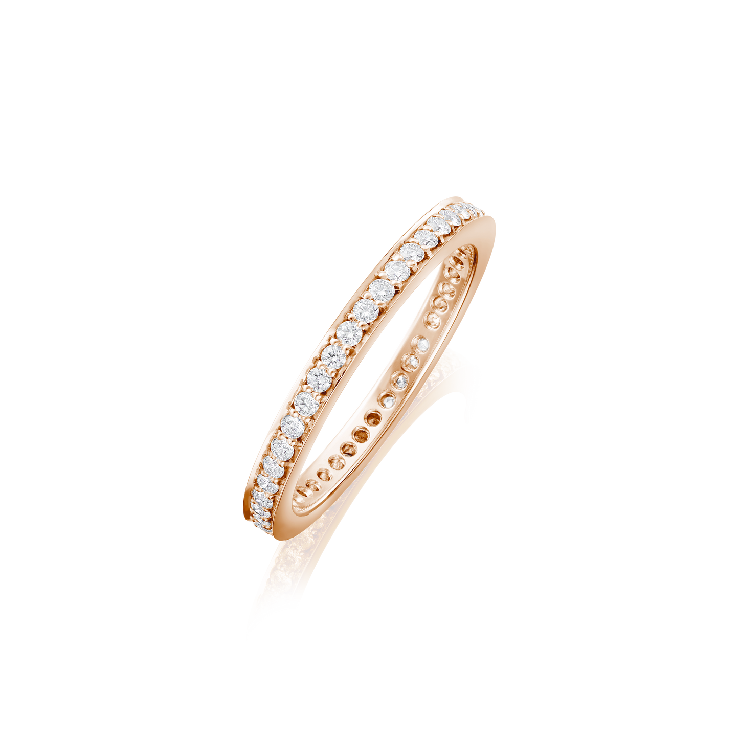 Skyline Collection 18ct Rose Gold Diamond Set Ring 2mm