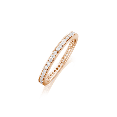 Skyline Collection 18ct Rose Gold Diamond Set Ring 2mm
