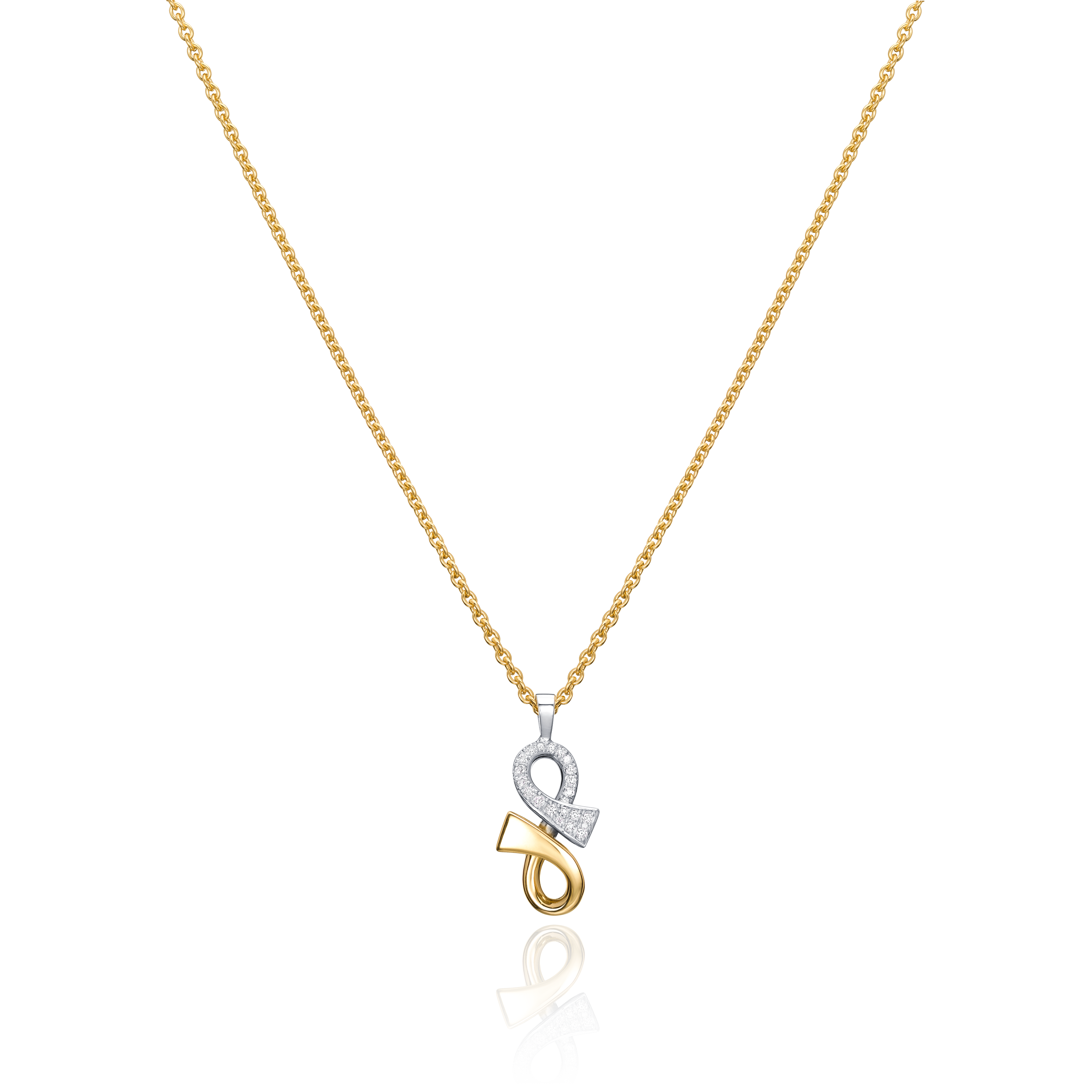 Infinity Collection 18ct Yellow and White Gold Diamond Set Pendant