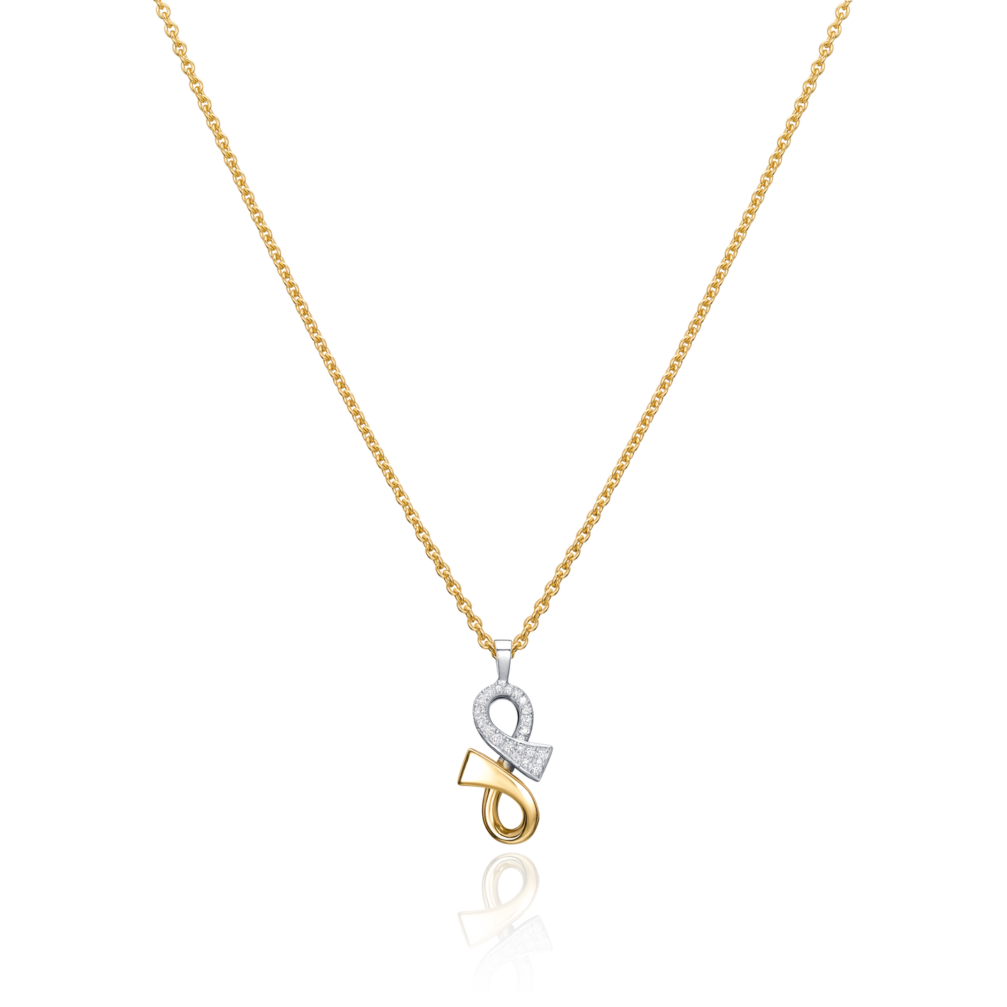 Infinity Collection 18ct Yellow and White Gold Diamond Set Pendant