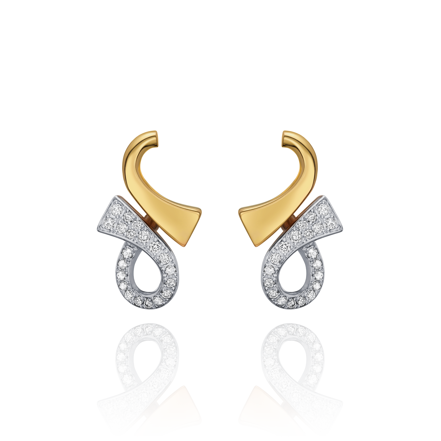18ct Yellow Gold and Diamond Set Infinity Earrings