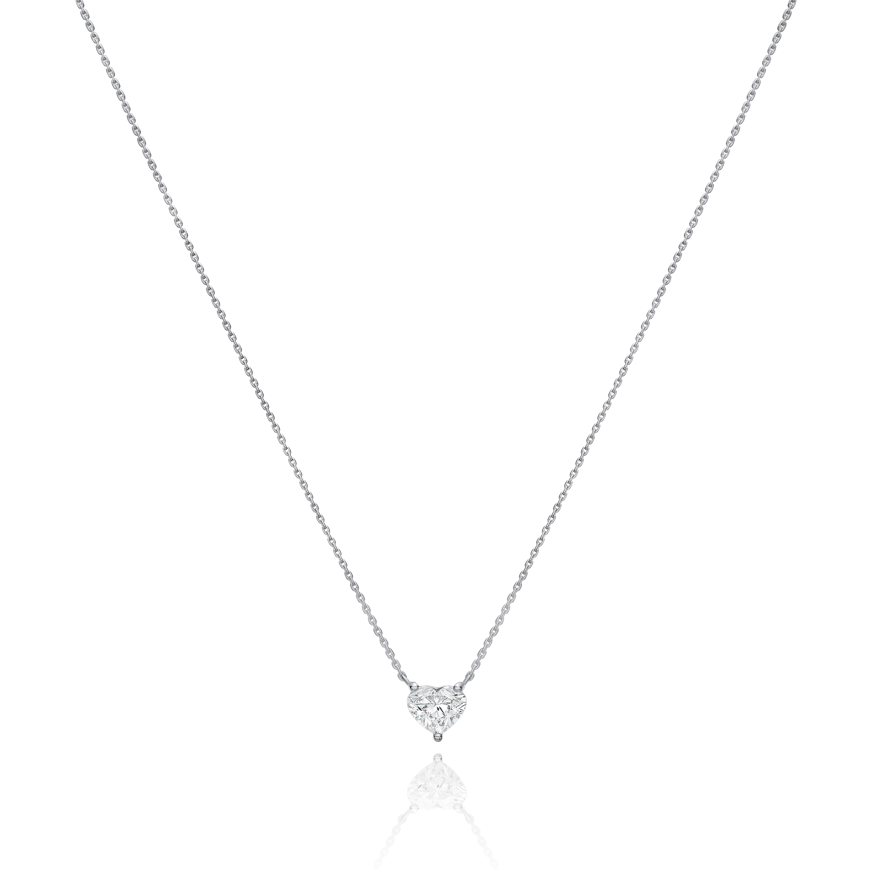 0.90cts Heart Shape Diamond Platinum Pendant