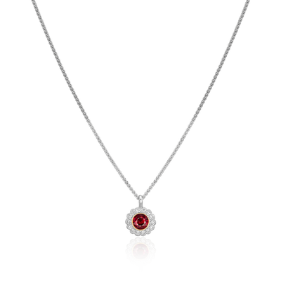 Ruby and Diamond Cluster Pendant