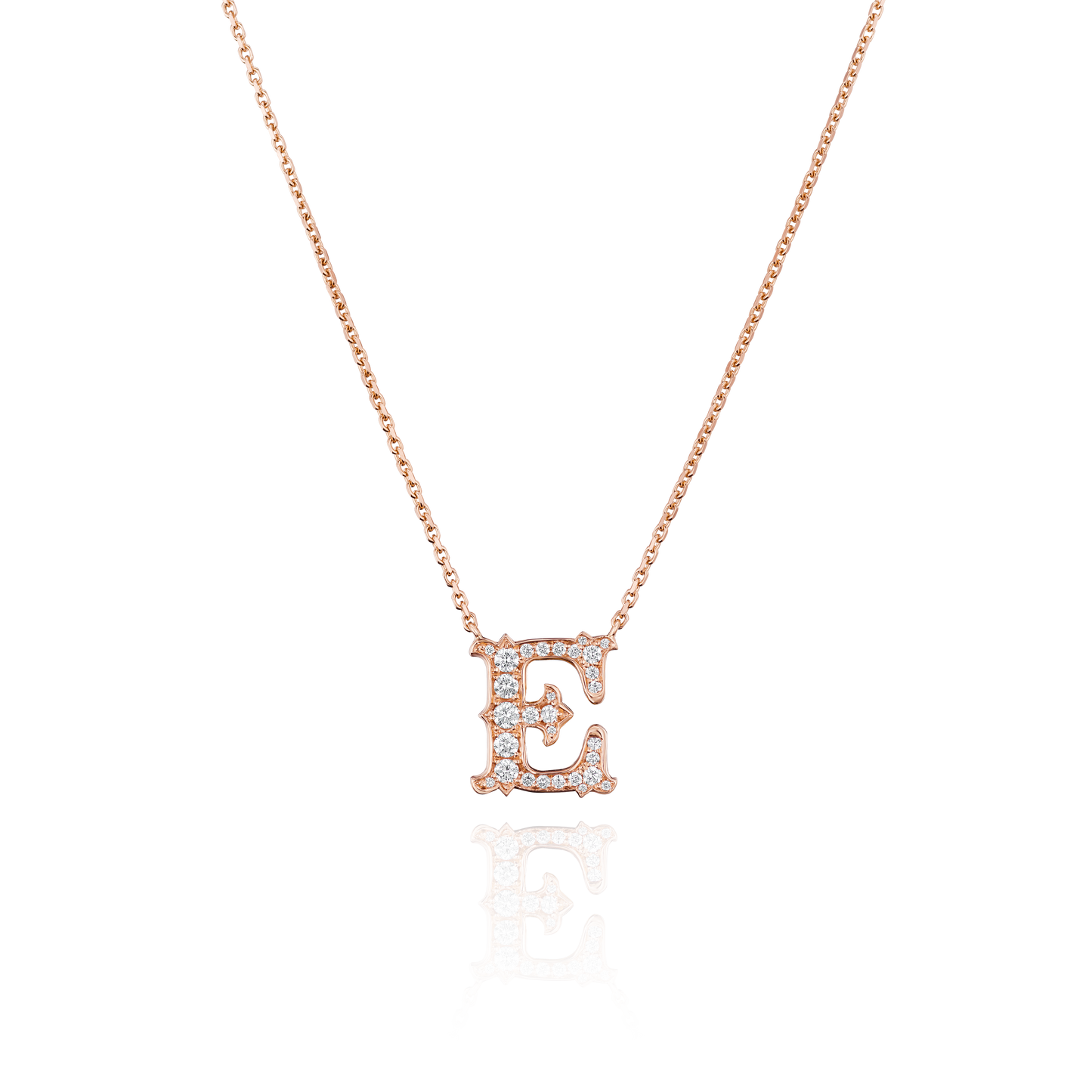 18ct Rose Gold Diamond Set Initial Pendant