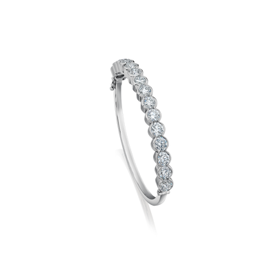 10.68cts Round Brilliant Cut Diamond Hinged Bangle