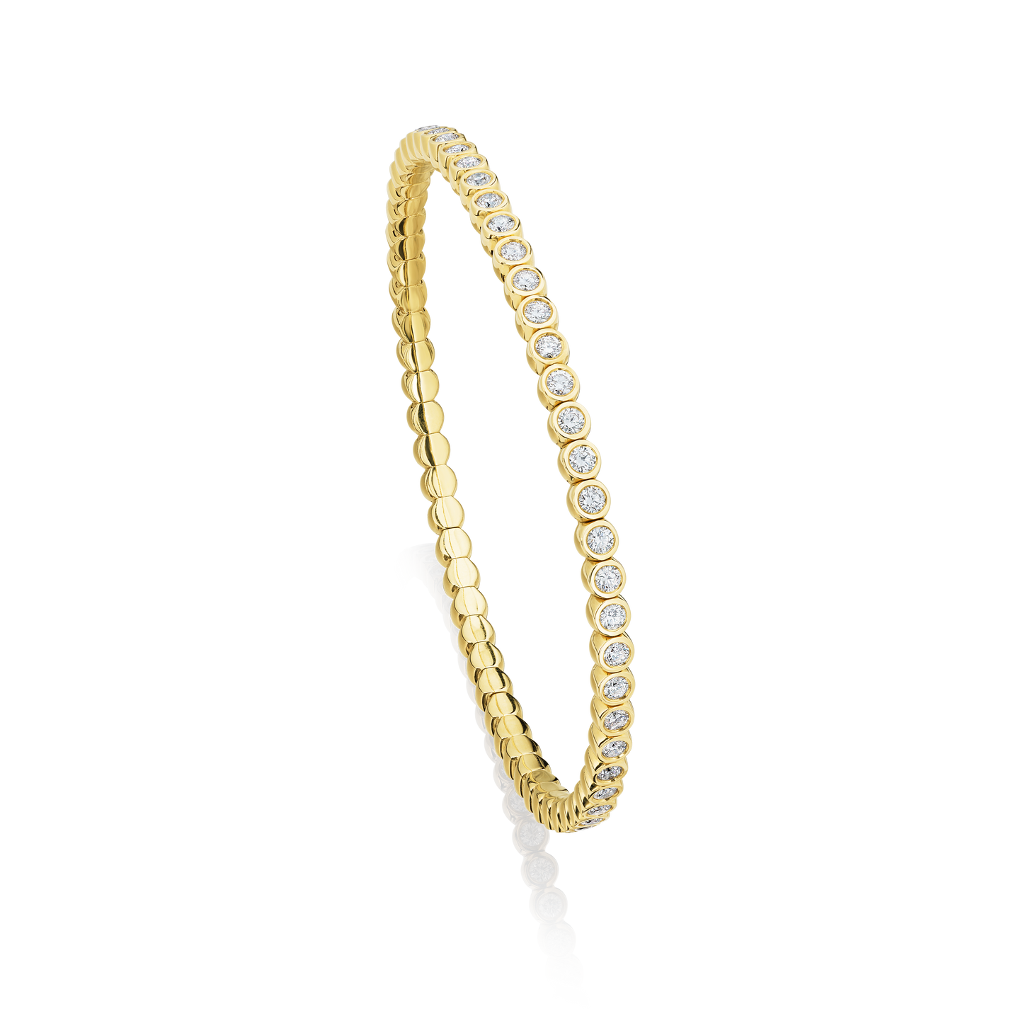 3.00cts Round Brilliant Cut Diamond Flexi Bangle
