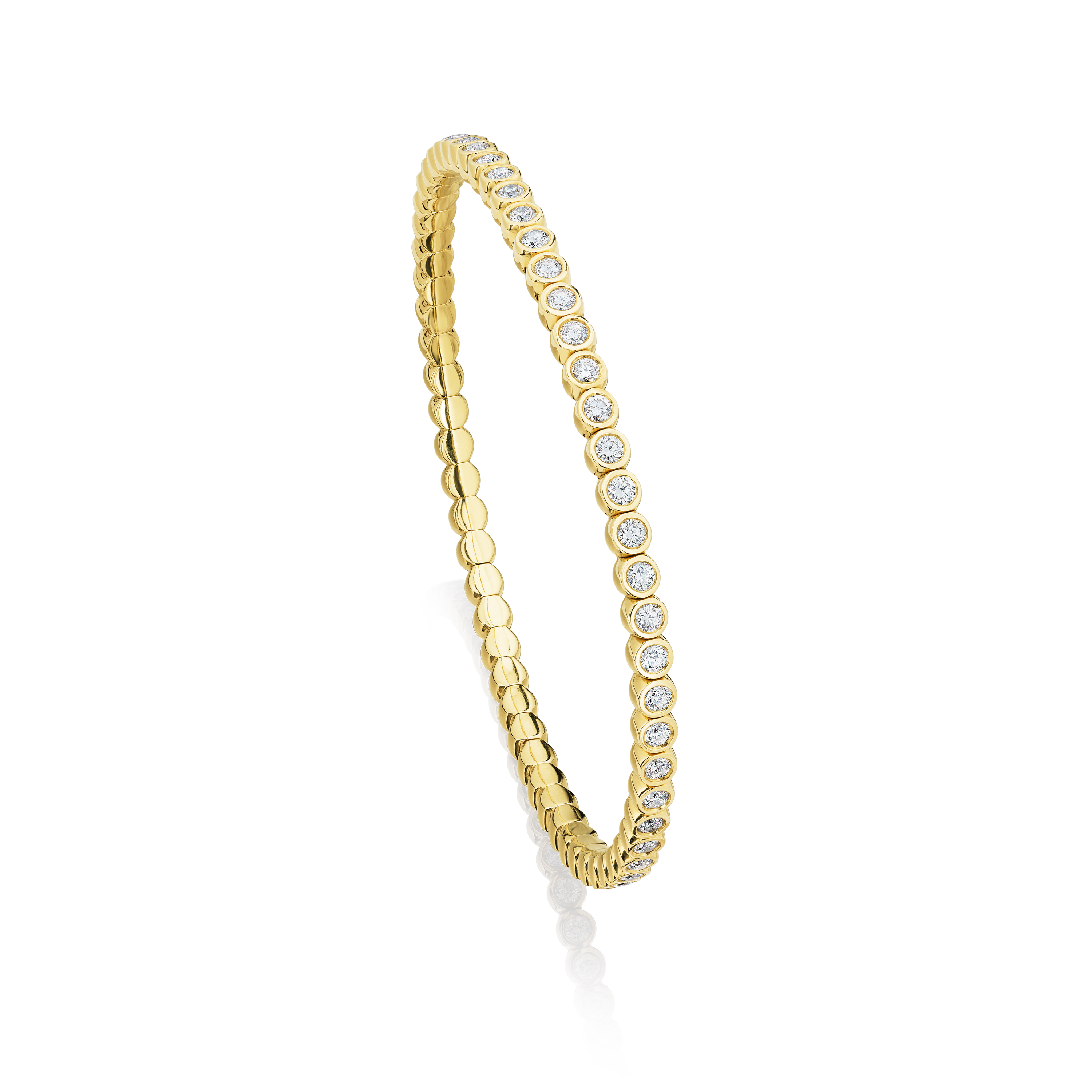 3.00cts Round Brilliant Cut Diamond Flexi Bangle