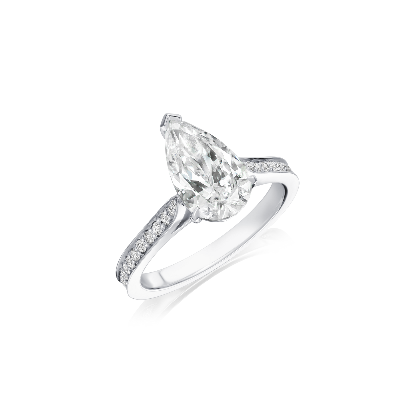 2.01cts Pear-Shape Diamond Platinum Engagement Ring