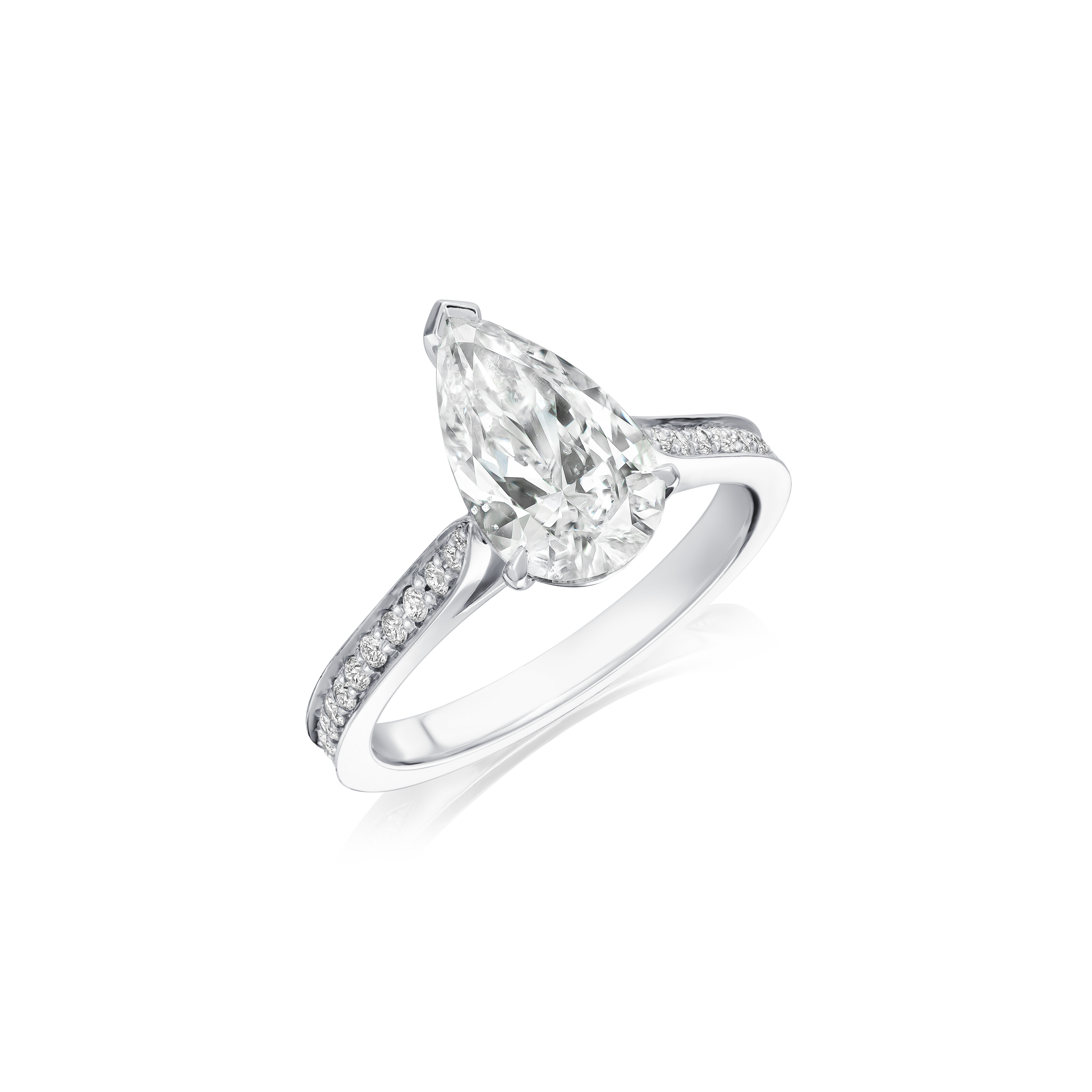2.01cts Pear-Cut Diamond Platinum Engagement Ring