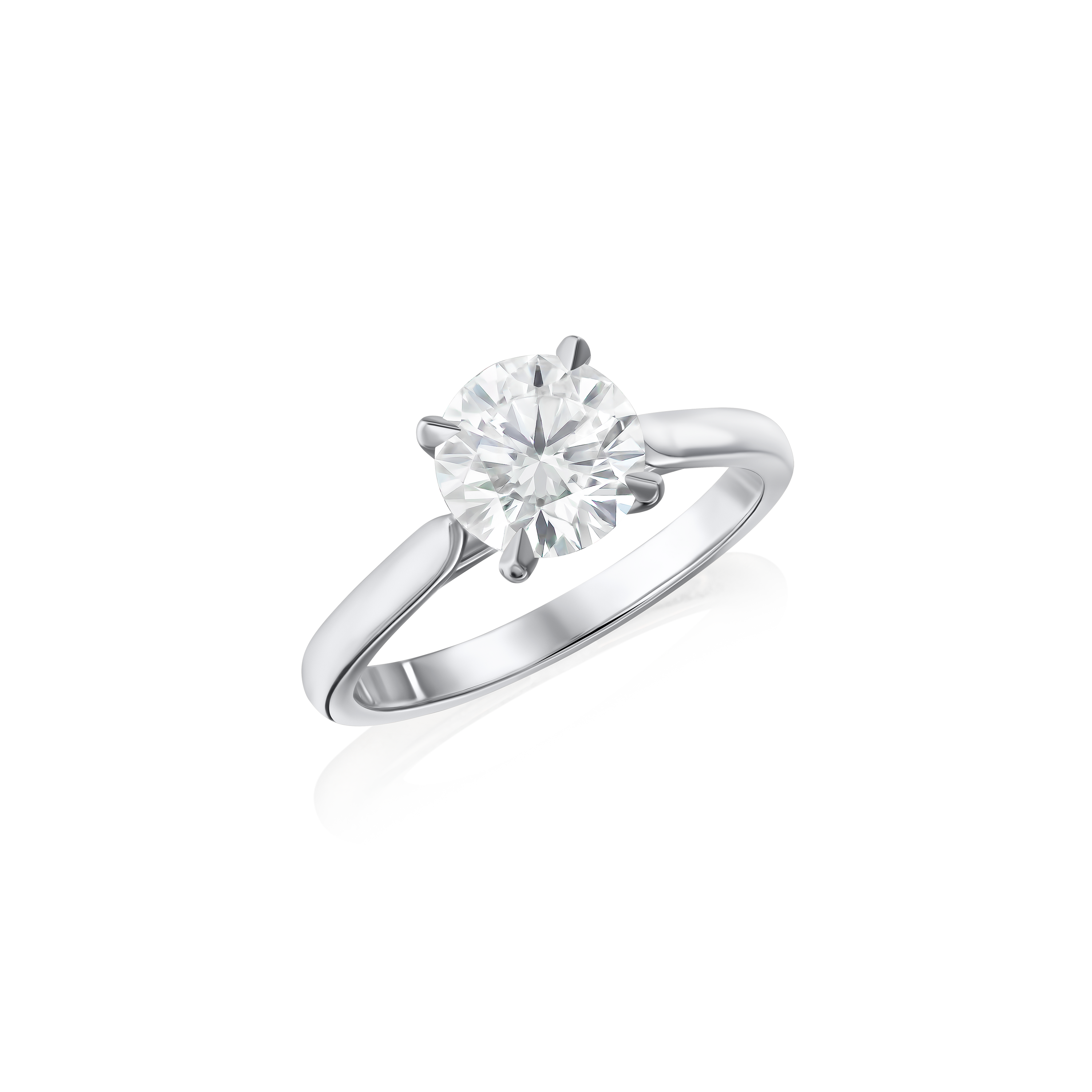 1.52cts Round Brilliant-Cut Diamond Solitaire Engagement Ring