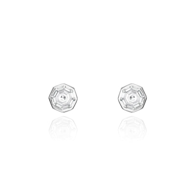 0.60cts Octagonal Cut Diamond Rubover Set Stud Earrings