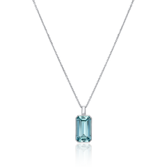 7.68cts Octagon Aquamarine Rubover Set Pendant