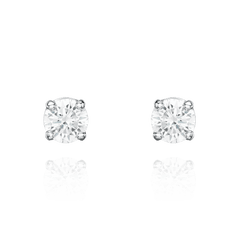 1.00cts Single Stone Diamond Stud Earrings