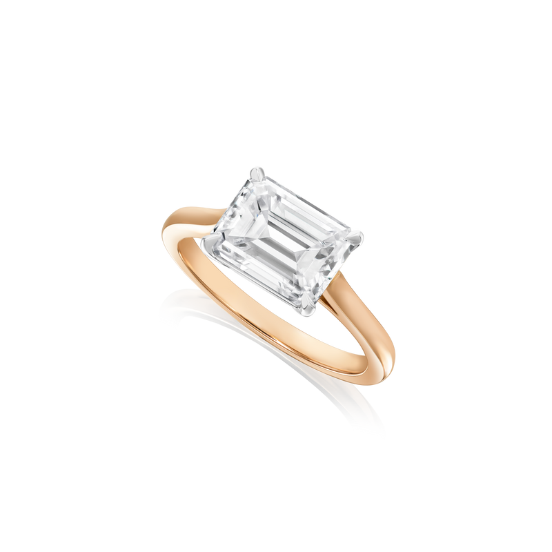 3.09cts Emerald-Cut Diamond Solitaire Engagement Ring