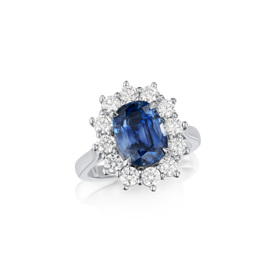 4.57cts Sapphire and Diamond Ring