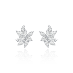 15.92cts Marquise and Pear Shape Diamond Cluster Earrings