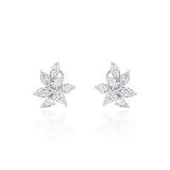 9.37cts Marquise and Pear Shape Diamond Cluster Earrings