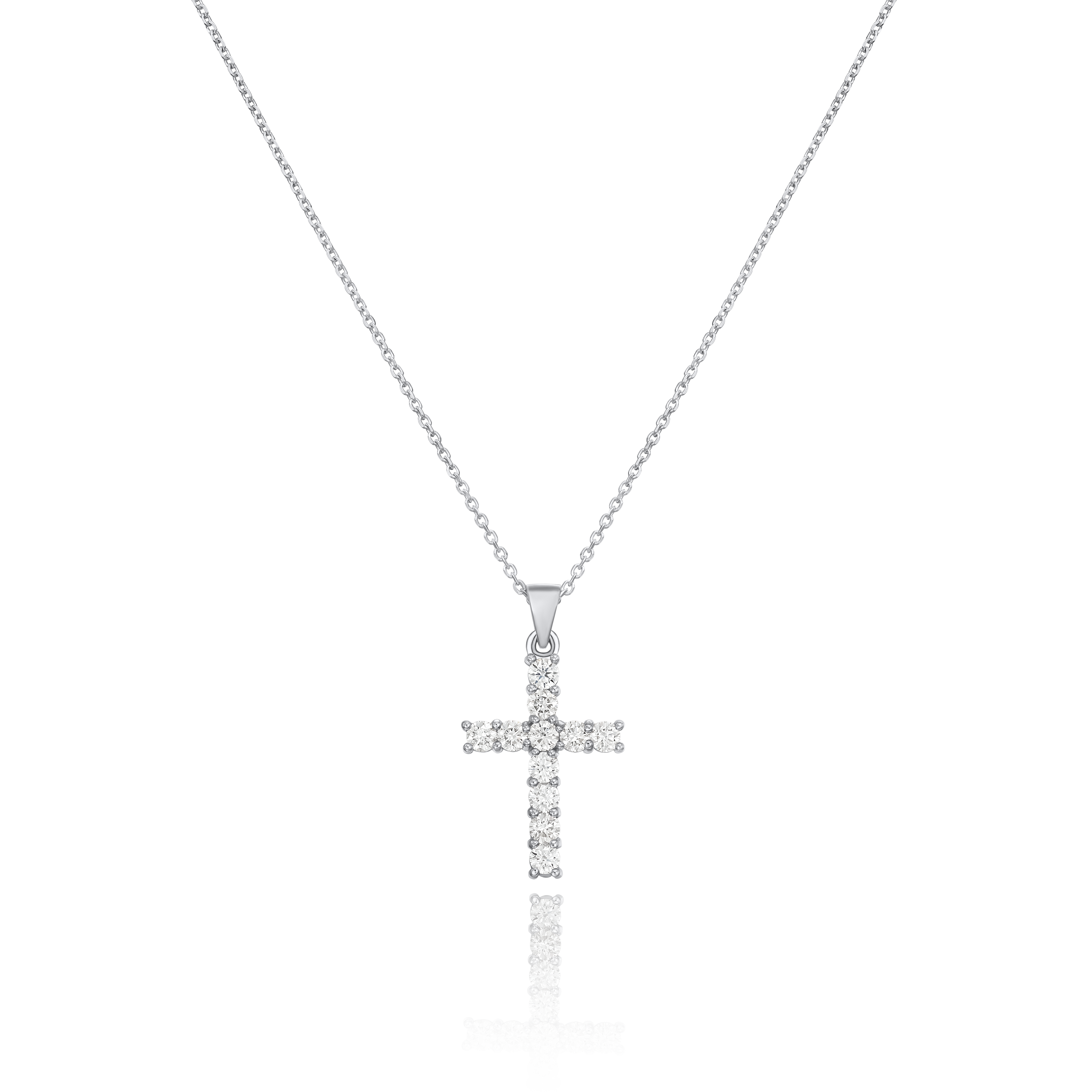 1.47cts Diamond Cross Platinum Pendant