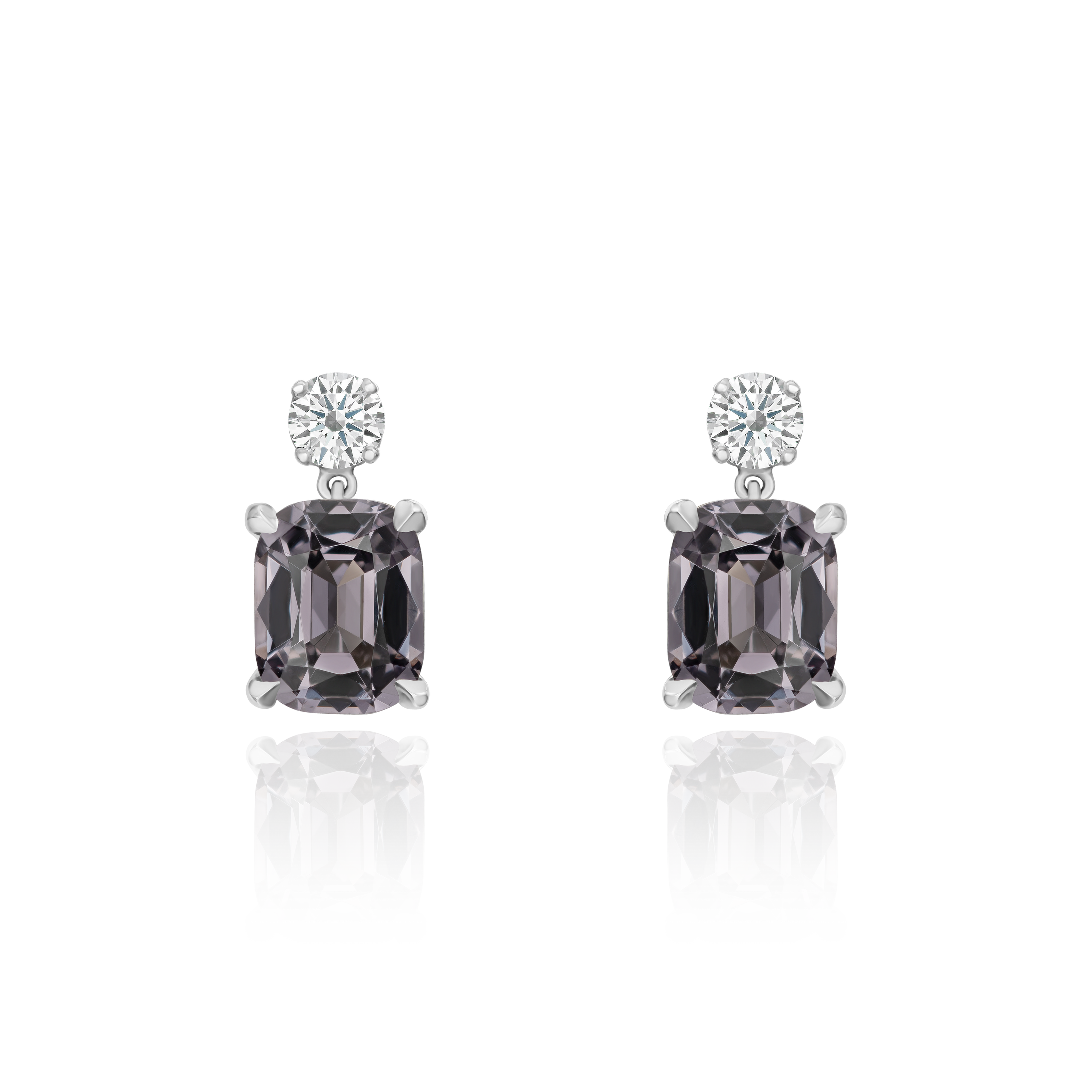 4.00cts Spinel and Diamond Drop Earrings