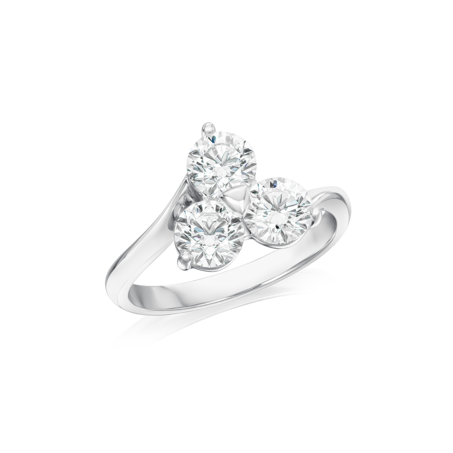 Trefoil 2.16cts Diamond Platinum Ring