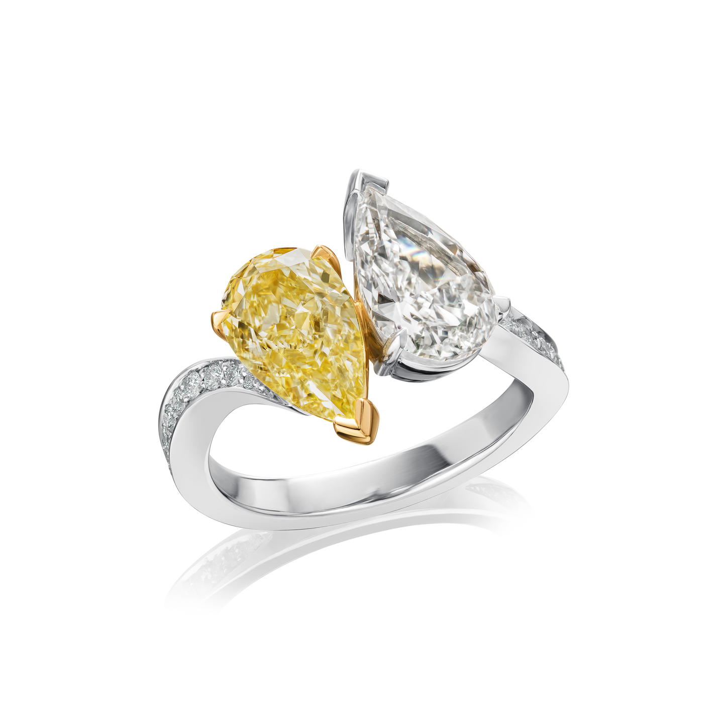 Toi Et Moi Yellow and White Diamond Ring