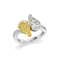 Toi Et Moi Yellow and White Diamond Ring