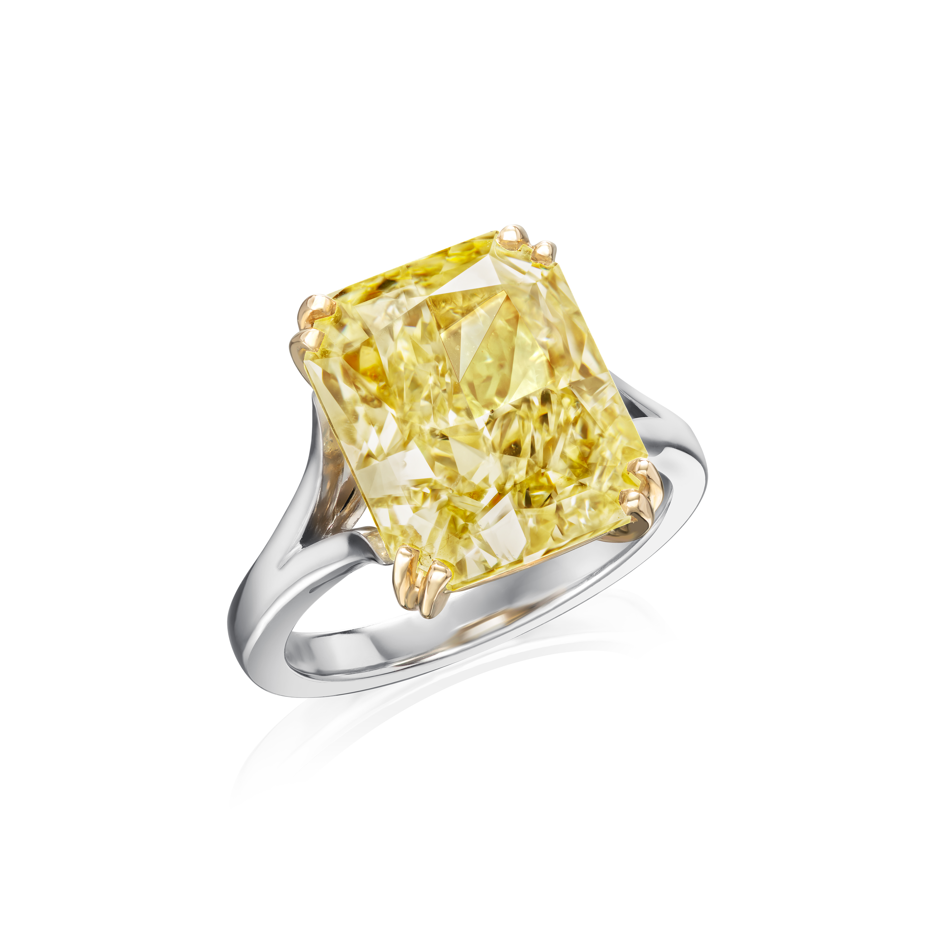 8.30ct Radiant Cut Yellow Diamond Engagement Ring