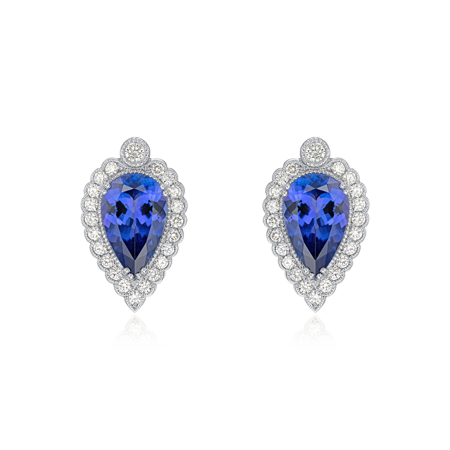 9.09cts Tanzanite and Diamond Cluster Earrings