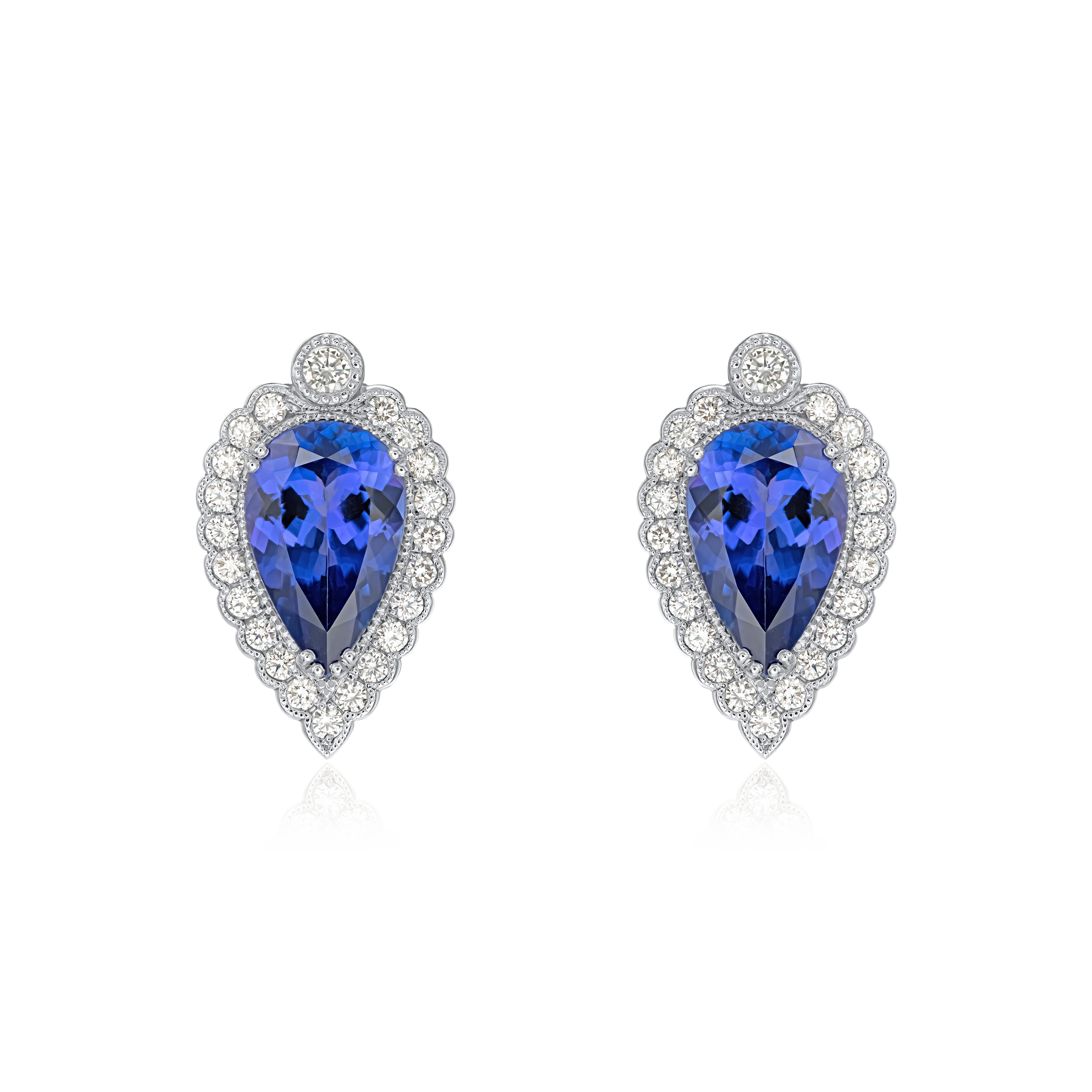 9.09cts Tanzanite and Diamond Cluster Earrings