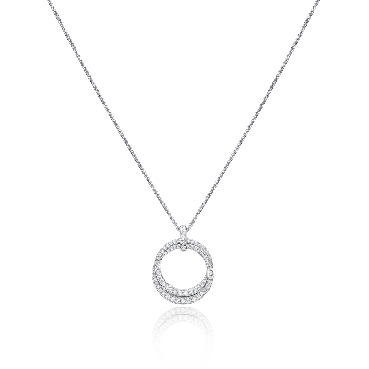 0.48cts Diamond Double Circle Pendant