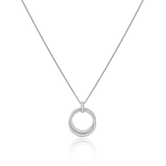 0.48cts Diamond Double Circle Pendant