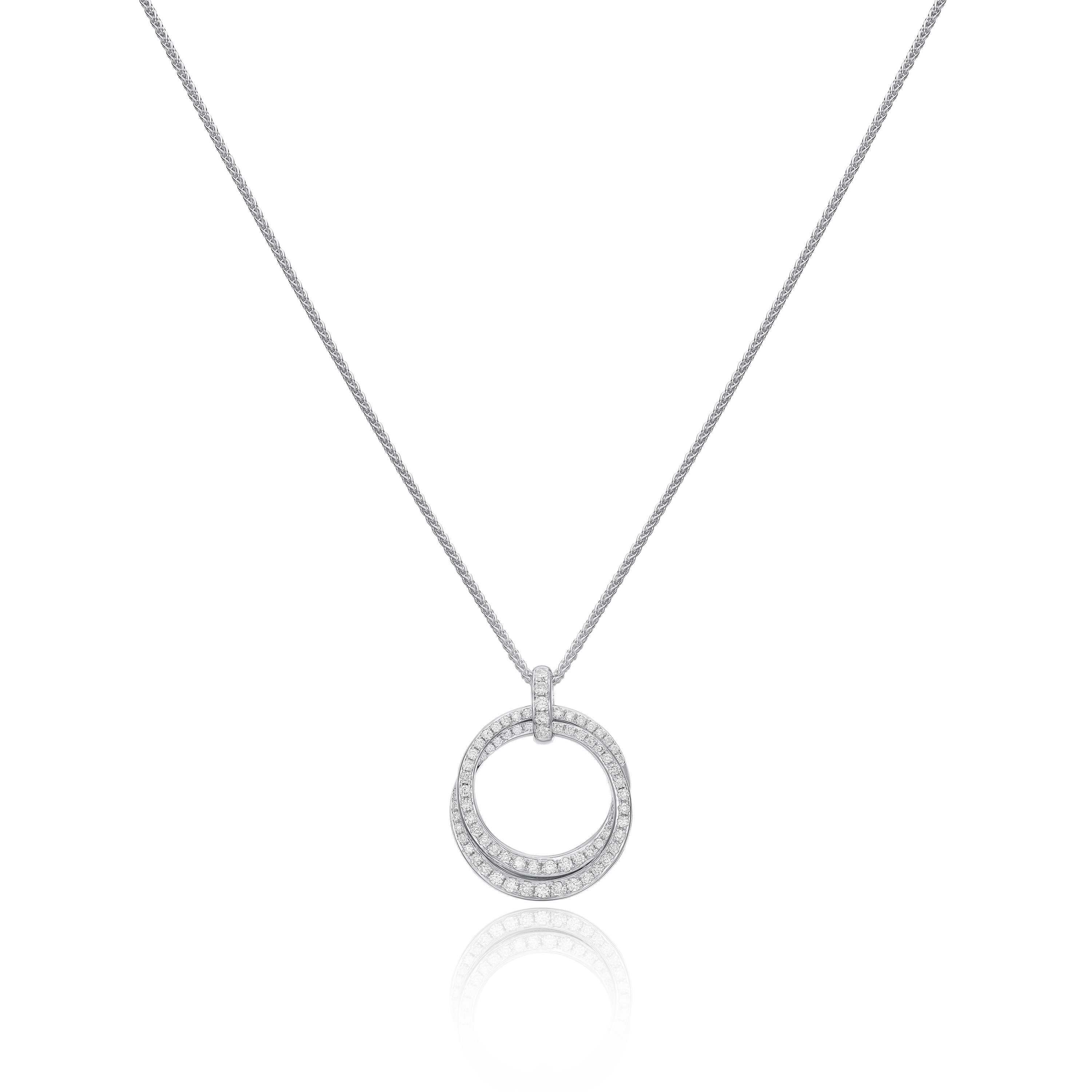 0.48cts Diamond Double Circle Pendant