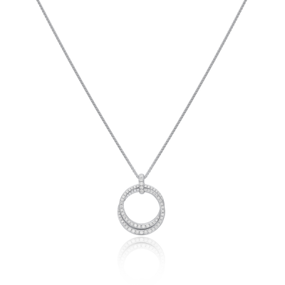 0.48cts Diamond Double Circle Pendant