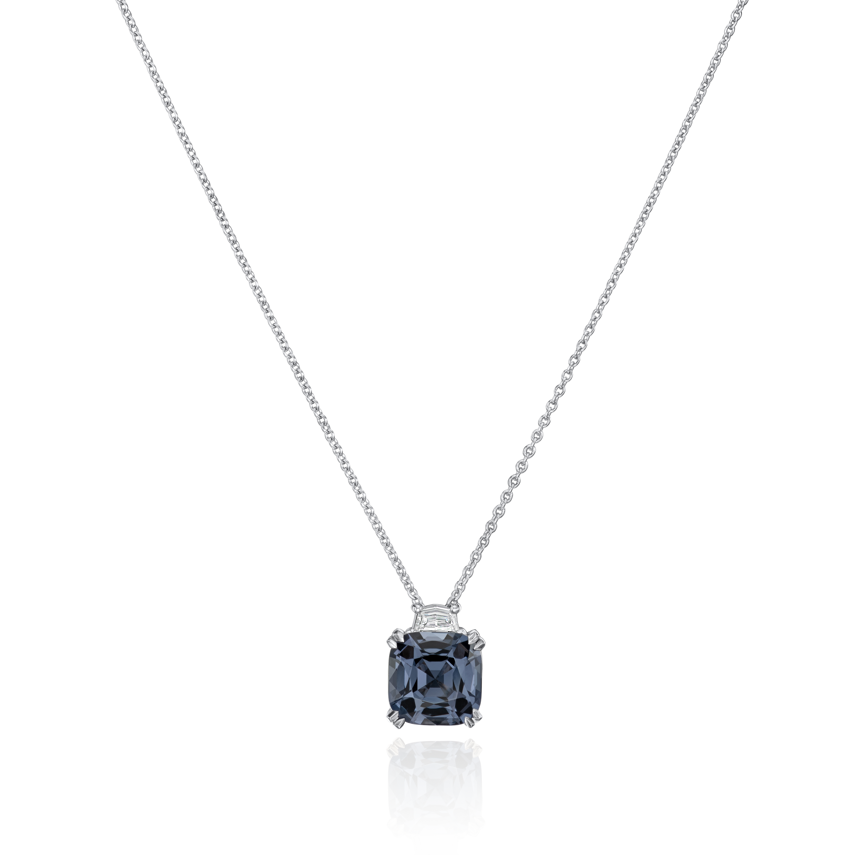 5.30cts Grey Spinel and Diamond Pendant