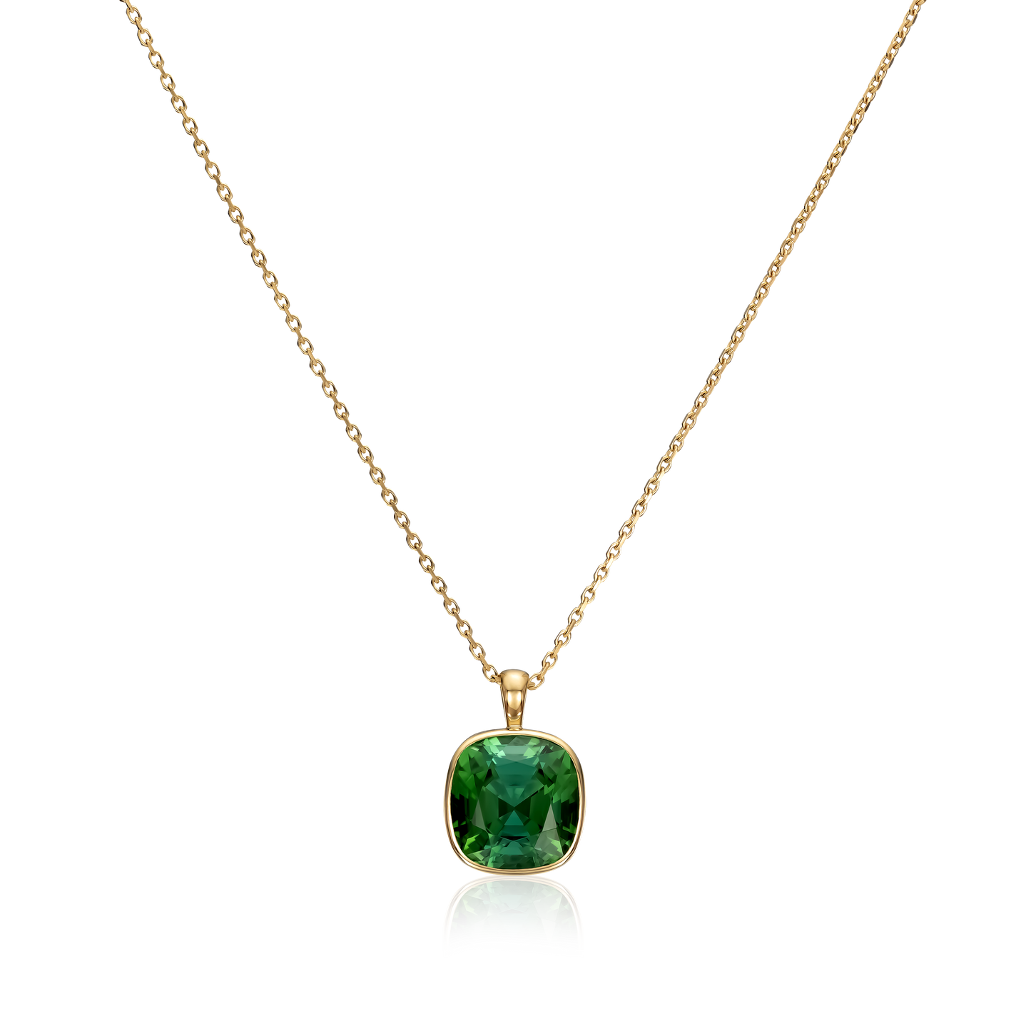 10.65cts Cushion Green Tourmaline Pendant